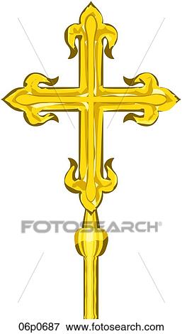 Clip Art - tre-foil cross. Fotosearch
