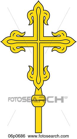 Clip Art - tre-foil cross simple. Fotosearch