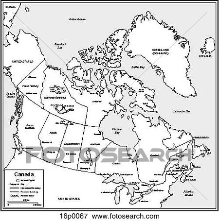 カナダの地図 クリップアート 16p0067 Fotosearch