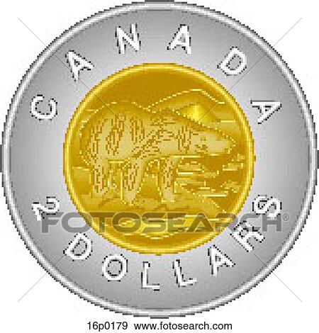 2 Canadian Dollars Coin View Large Clip Art Graphic Clip Art - 2 Canadian Dollars Coin. Fotosearch
