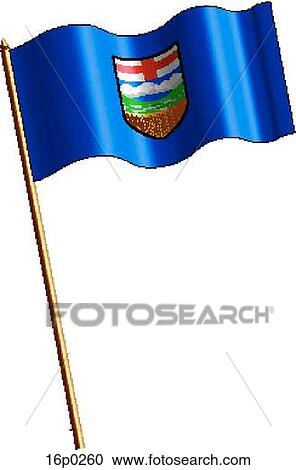 Clipart - Alberta Flag, waving. Fotosearch