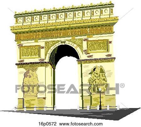 Arc de Triomphe_ View Large Clip Art Graphic Clipart - Arc de Triomphe_. Fotosearch