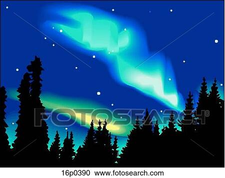 Clipart - Aurora Borealis. Fotosearch