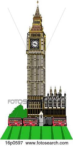 Big Ben View Large Clip Art Graphic Clip Art - Big Ben. Fotosearch