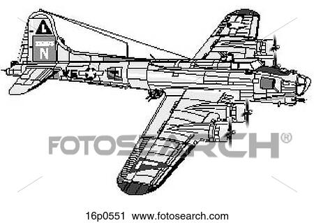 Boeing B-17G Flying Fortres View Large Clip Art Graphic Clipart - Boeing B-17G Flying Fortres. Fotosearch