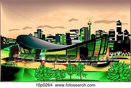 Calgary City Center View Large Clip Art Graphic Clipart - Calgary City Center. Fotosearch