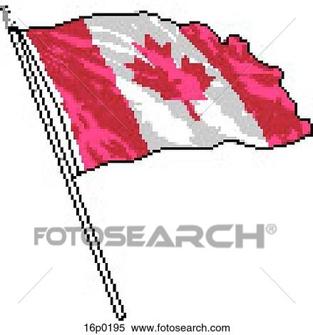 Clipart - Canada Waving Flag detail. Fotosearch