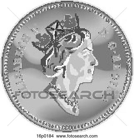 Clipart - Canadian Coin Elizabeth II. Fotosearch