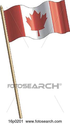 Clipart - Canadian Flag, waving. Fotosearch