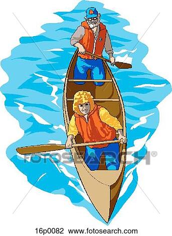 Clipart - Canoeing. Fotosearch
