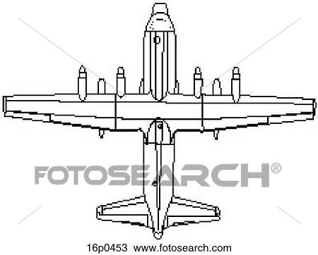 Clipart - CC-130 top view. Fotosearch