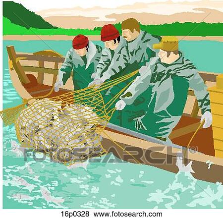 Clip Art - Cod Fishermen. Fotosearch