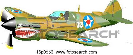 Clipart - Curtis P-40 Kittyhawk. Fotosearch
