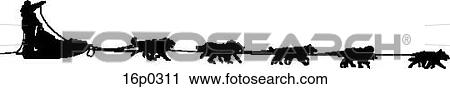 Clipart - Dog Sled. Fotosearch