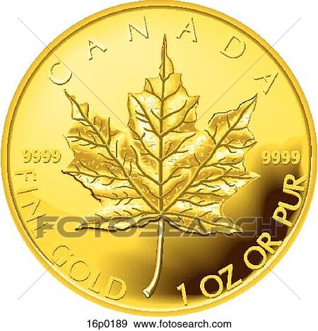 Clip Art - Gold Maple Leaf Ingot. Fotosearch