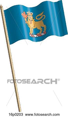 Clipart - Governor Flag, waving. Fotosearch