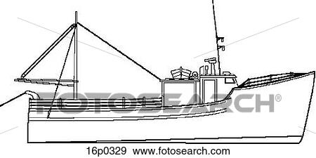 Halibut Fishing Boat View Large Clip Art Graphic Clip Art - Halibut Fishing Boat. Fotosearch