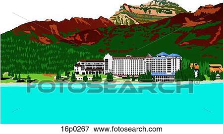 Lake Louise View Large Clip Art Graphic Clip Art - Lake Louise. Fotosearch