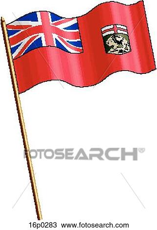 Clipart - Manitoba Flag, waving. Fotosearch