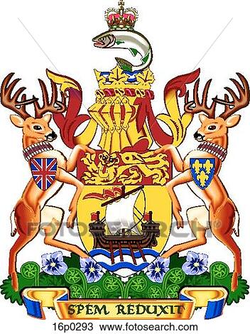 New Brunswick Coat of Arms View Large Clip Art Graphic Clipart - New Brunswick Coat of Arms. Fotosearch