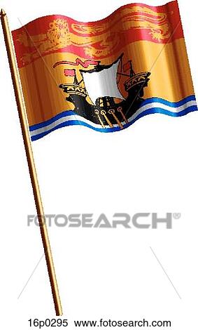 Clipart - New Brunswick Flag, waving. Fotosearch