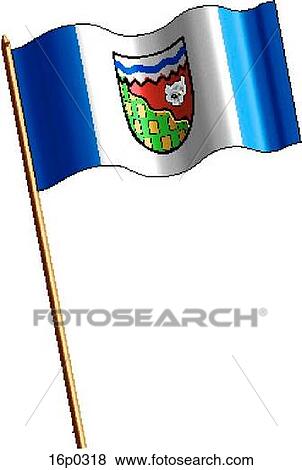Clip Art - NW Territories Flag, wave. Fotosearch