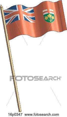 Ontario Flag, waving View Large Clip Art Graphic Clip Art - Ontario Flag, waving. Fotosearch