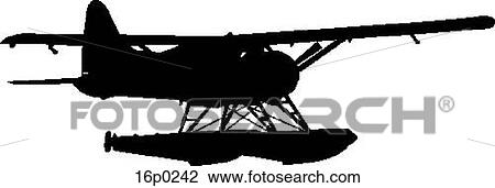 Clipart - Pontoon Plane Silhouette. Fotosearch