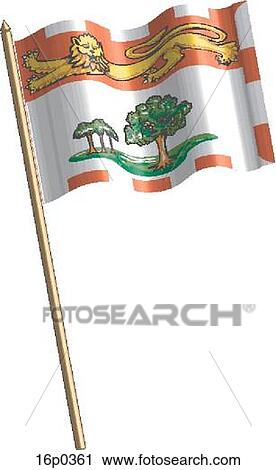 Clipart - Prince Edward Is Flag wave. Fotosearch