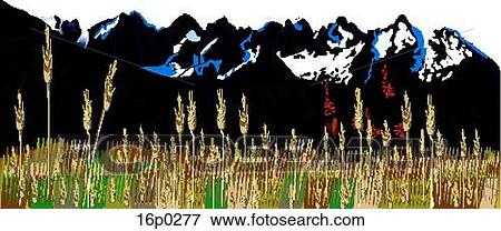 Clip Art - Seven Sister Mountains. Fotosearch