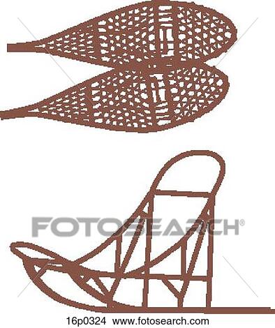 Clipart - Snowshoe_sled. Fotosearch