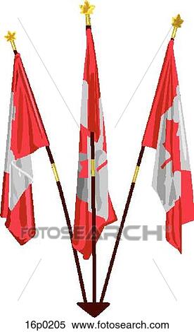 Clipart - Three Flags. Fotosearch