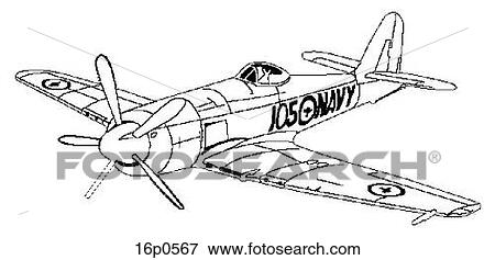 WWII Hawker Seafury View Large Clip Art Graphic Clip Art - WWII Hawker Seafury. Fotosearch
