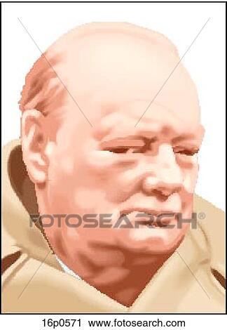 WWII Winston Churchill View Large Clip Art Graphic Clipart - WWII Winston Churchill. Fotosearch