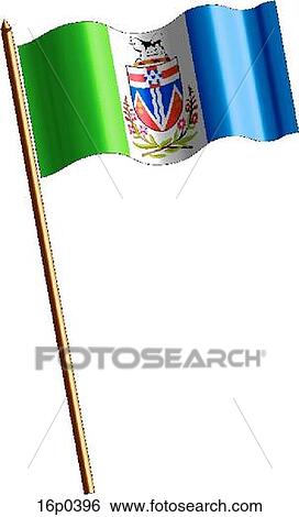 Clip Art - Yukon Flag Waving. Fotosearch