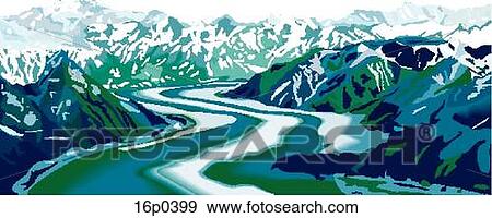 Yukon Mountains View Large Clip Art Graphic Clip Art - Yukon Mountains. Fotosearch