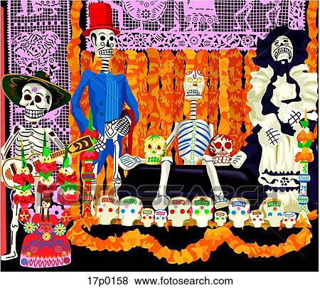 dia de los muertos altar clipart