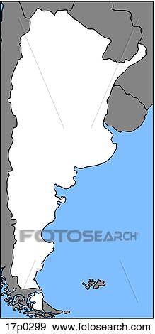 Clip Art - Argentina- Mapa. Fotosearch