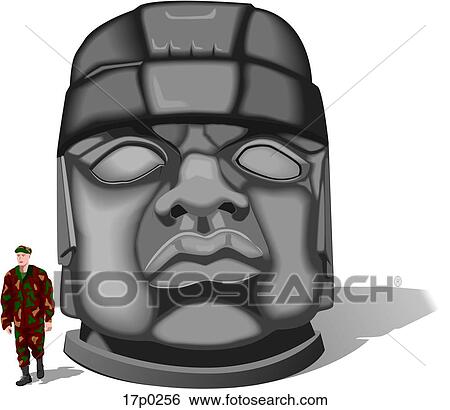 Cabeza Olmeca 1 View Large Clip Art Graphic Clip Art - Cabeza Olmeca 1. Fotosearch