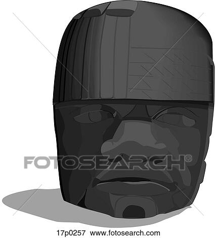 Clip Art - Cabeza Olmeca 2. Fotosearch