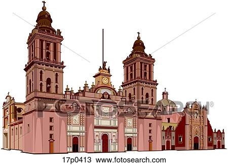Catedral de Mexico View Large Clip Art Graphic Clipart - Catedral de Mexico. Fotosearch