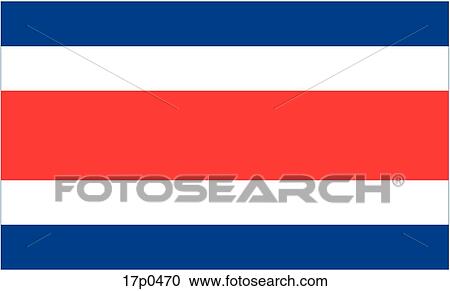 Costa Rica- Bandera Civil View Large Clip Art Graphic Clipart - Costa Rica- Bandera Civil. Fotosearch
