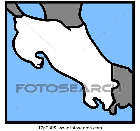 Clipart - Costa Rica- Mapa. Fotosearch