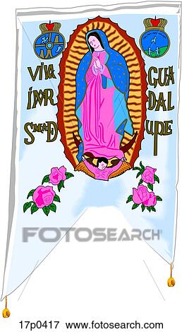 Clip Art - Estandarte de la Virgen. Fotosearch