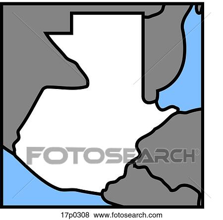 Clip Art - Guatemala- Mapa. Fotosearch