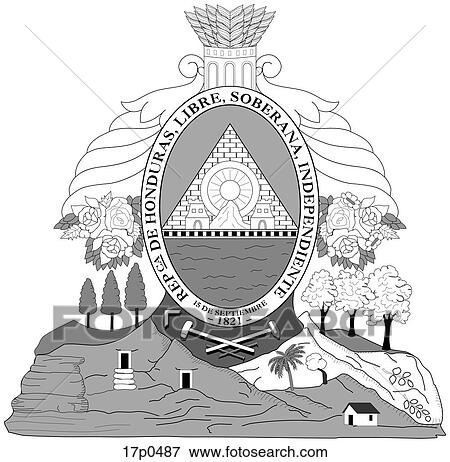 Clip Art - Honduras- Escudo. Fotosearch