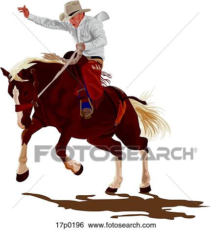 Jinete de Rodeo 1 View Large Clip Art Graphic Clip Art - Jinete de Rodeo 1. Fotosearch