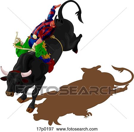 Clip Art - Jinete de Rodeo 2. Fotosearch