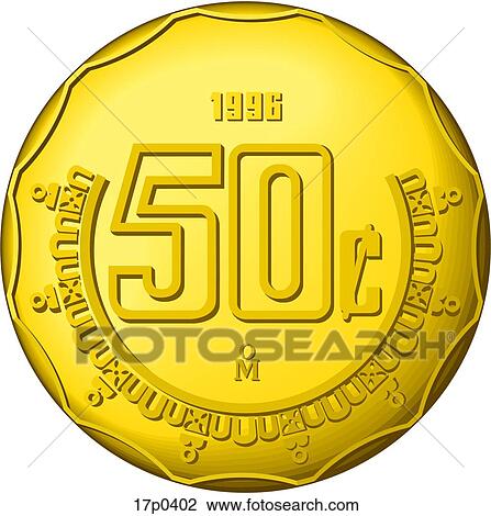 Clipart - MEX 50 Centavos. Fotosearch
