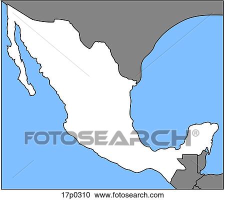 Clipart - Mexico- Mapa. Fotosearch